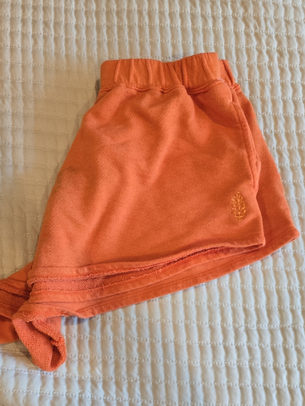 Free People Orange Terry Shorts